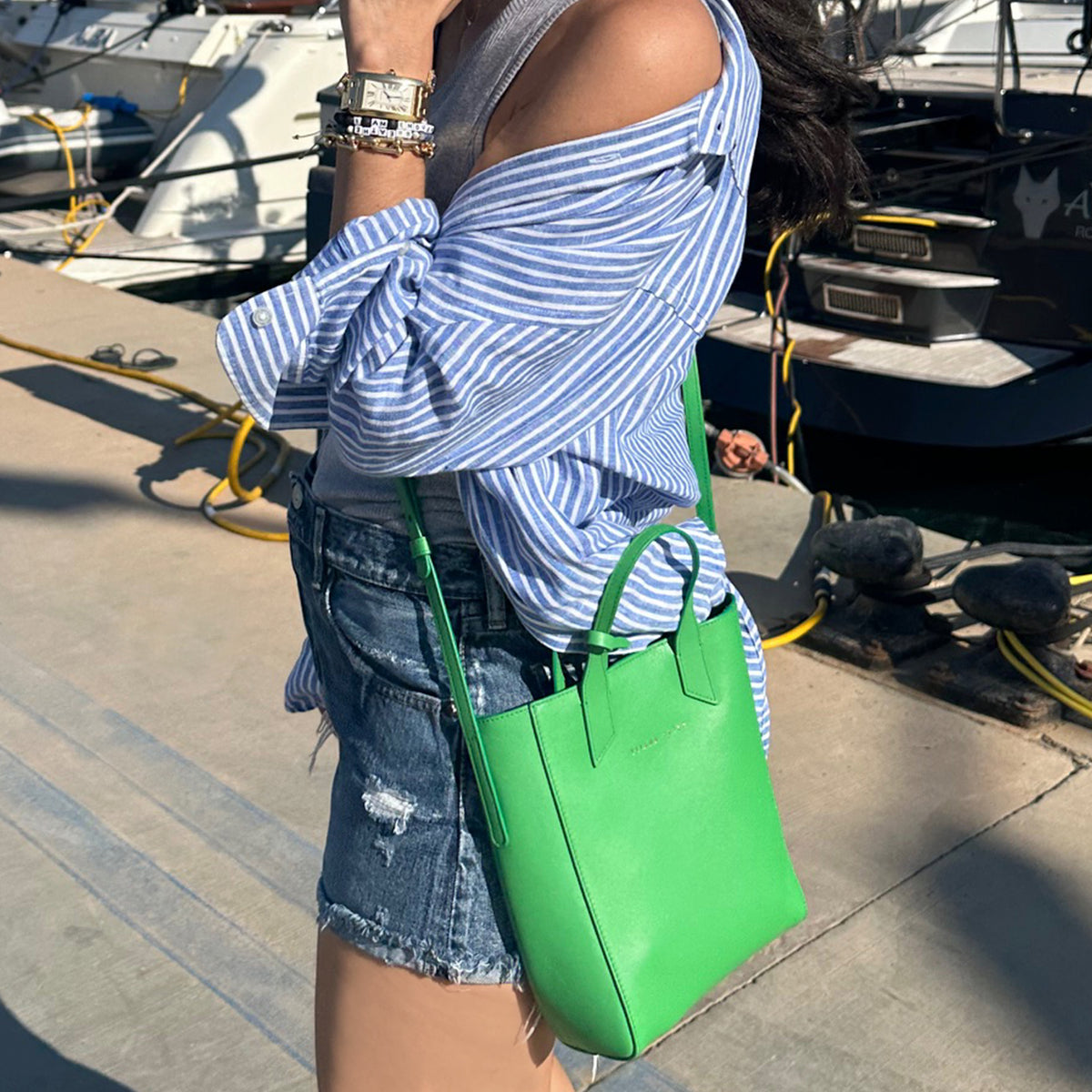 Mini Sarah green tote – YLIANA YEPEZ