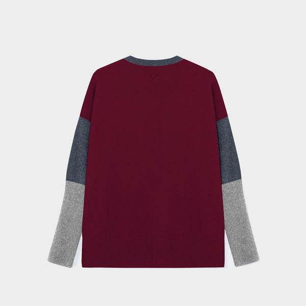 Boxy sweater Cashmere galaxy with YY logo