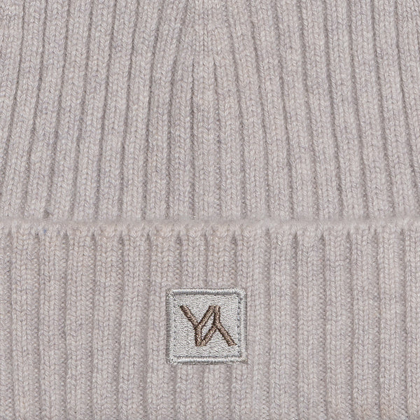Beanie Cashmere Light Grey with YY logo