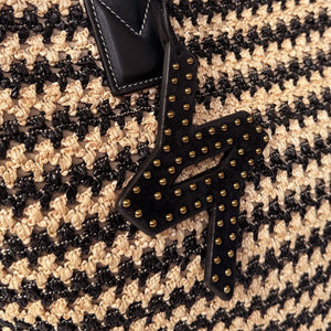 Bianca 45 tote raphia crochet black/natural