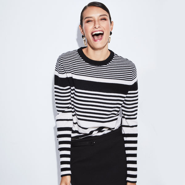 Aspen Sweater Black/White