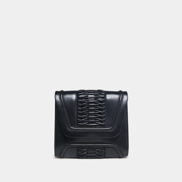 Mini Giovanna Braided Clutch Black