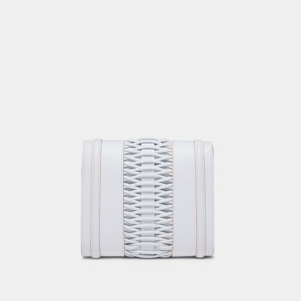 Mini Giovanna Braided Clutch White