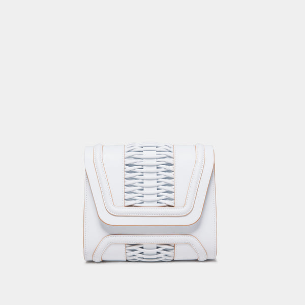 Mini Giovanna Braided Clutch White