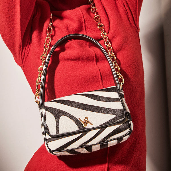 Lulu Calf Hair Hobo Zebra