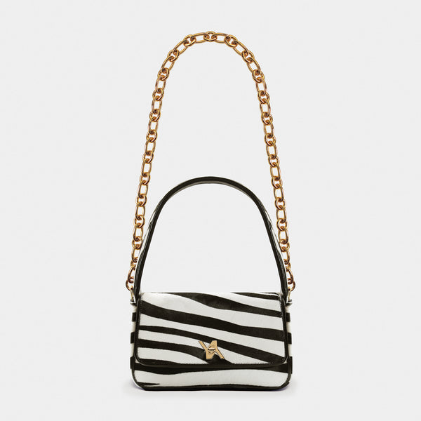Lulu Calf Hair Hobo Zebra