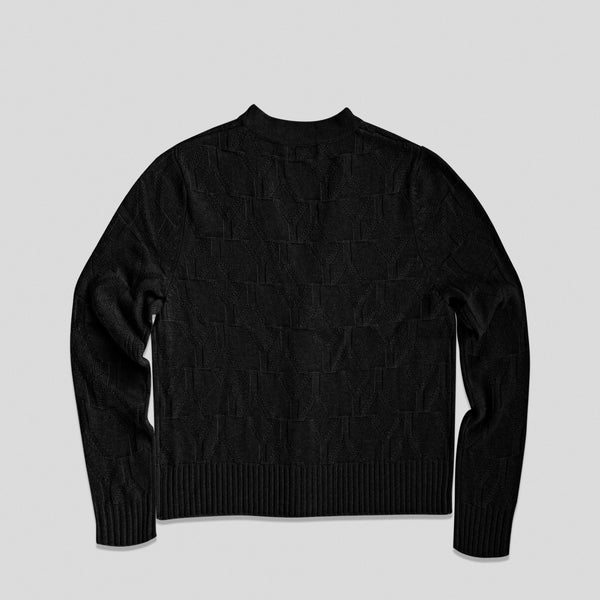 Cardigan Sweater Cashmere YY Logomania Black