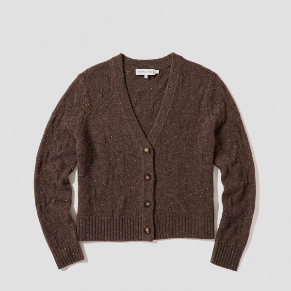 Cardigan Sweater YY Logomania Brown