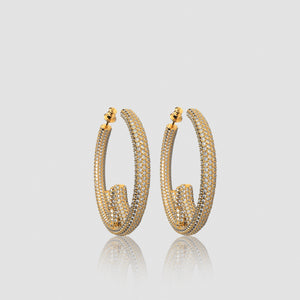 Icon Hoop Crystal Gold