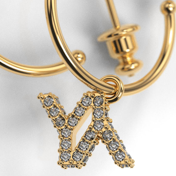 YY Signature Mini Hoops Crystal Gold