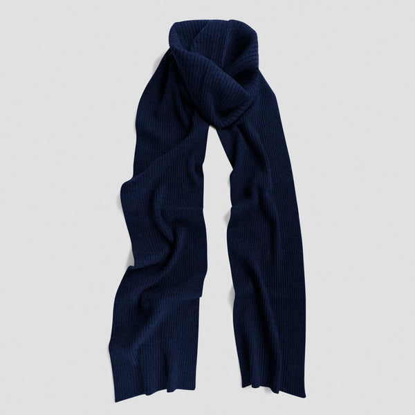 Neck Warmer with Scarf Cashmere Navy