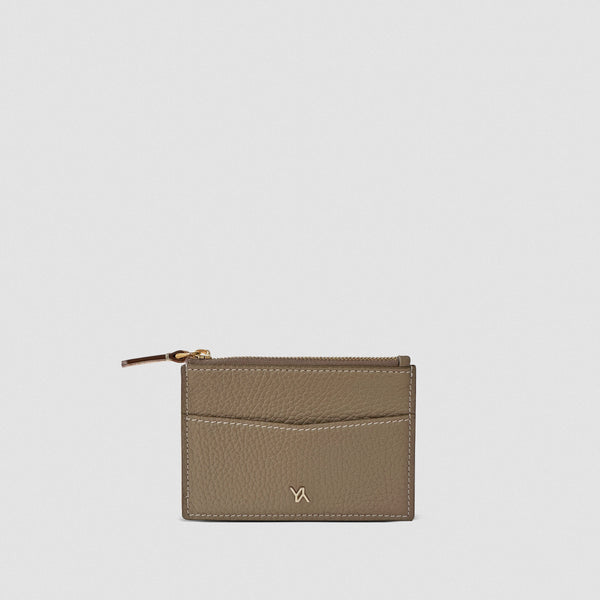 Zipped Card Case Taupe