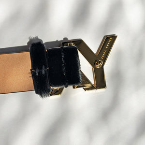 Mini Icon Belt Calf Hair Black