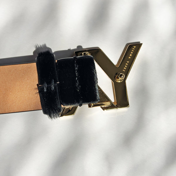 Mini Icon Belt Calf Hair Black