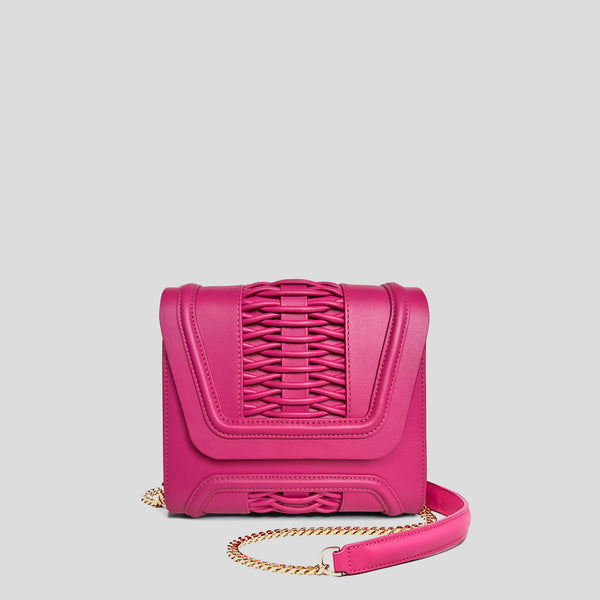 Mini Giovanna Braided Clutch Fuchsia
