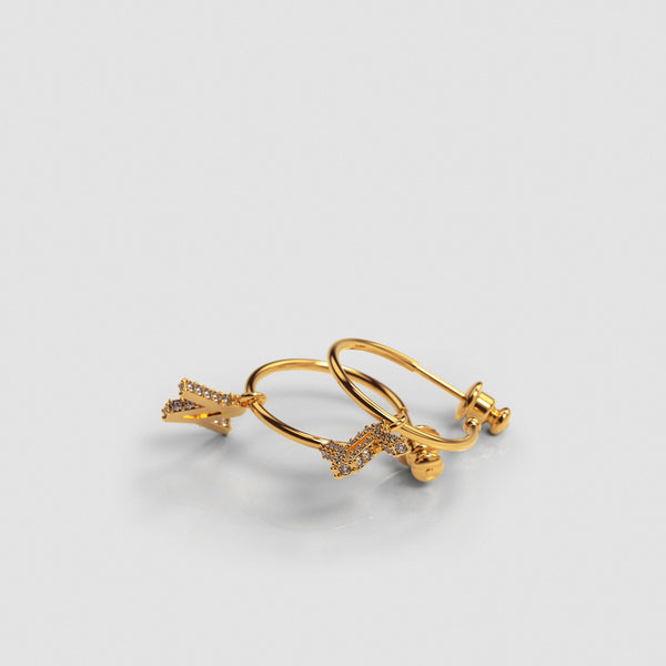 YY Signature Mini Hoops Crystal Gold