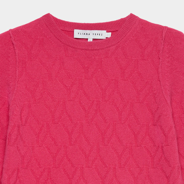 Sweater YY Logomania Fuchsia