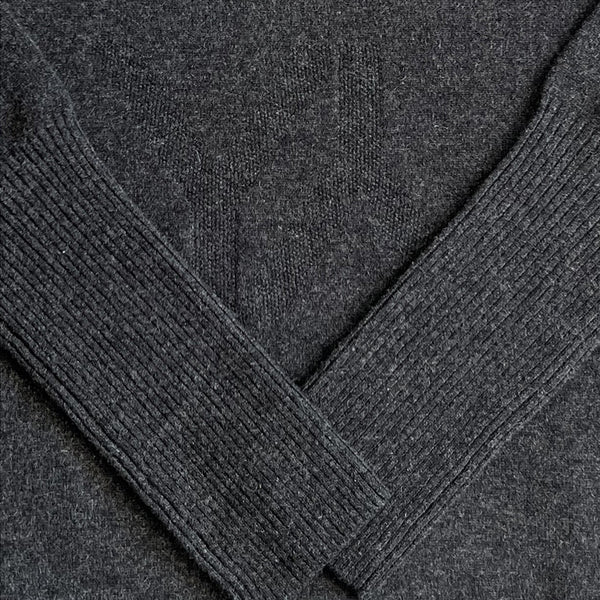Boxy Sweater with YY Logo Dark Grey