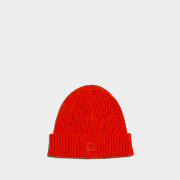 Beanie Cashmere with YY Logo Orange