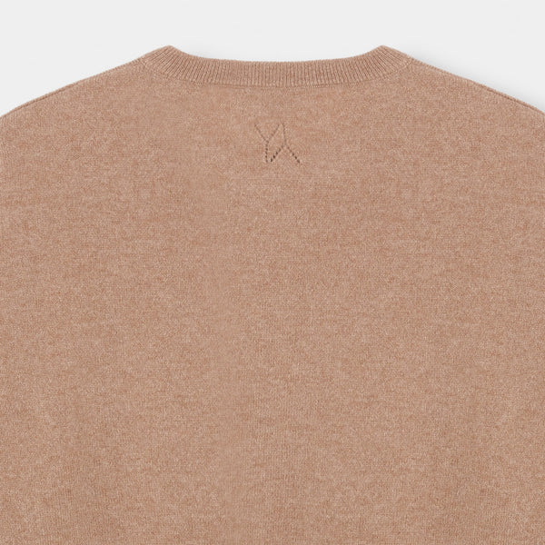 Boxy Sweater with YY Logo Camel