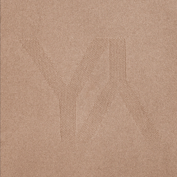 Boxy Sweater with YY Logo Camel