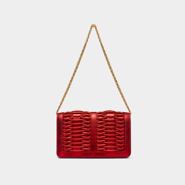 Lea Braided Clutch Red