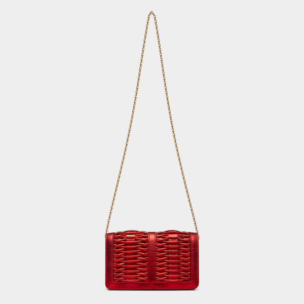Lea Braided Clutch Red
