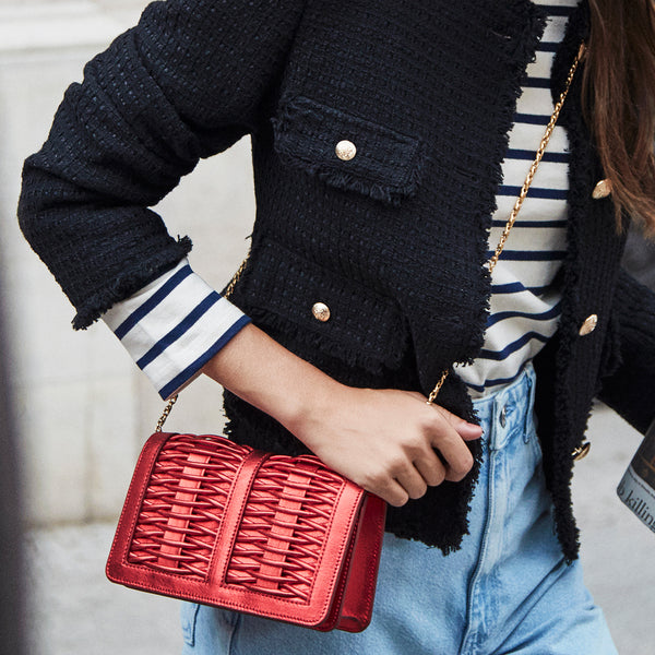 Lea Braided Clutch Red