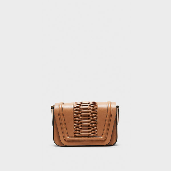 Bolsos YLIANA YEPEZ Mini Eugenia bolso de mano trenzado camel