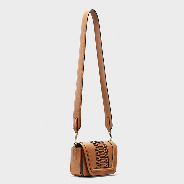 Bolsos YLIANA YEPEZ Mini Eugenia bolso de mano trenzado camel