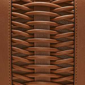 Bolso YLIANA YEPEZ Mini Giovanna clutch trenzado camel