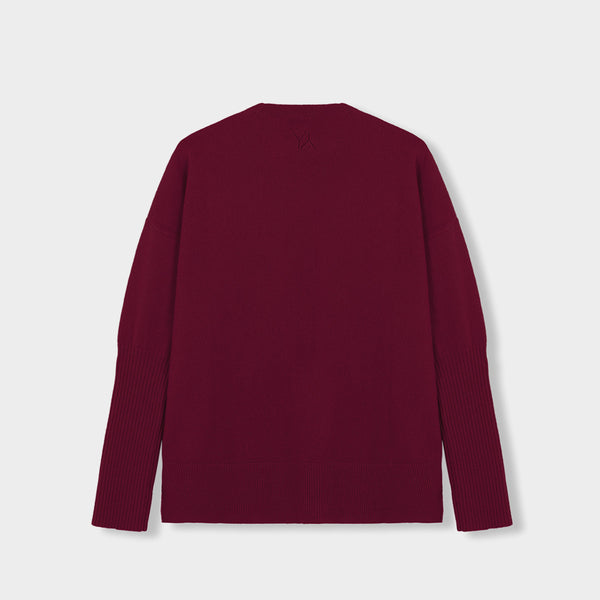Boxy sweater with YY Logo Bordeaux