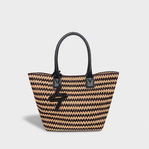 Bianca 45 tote raphia crochet black/natural