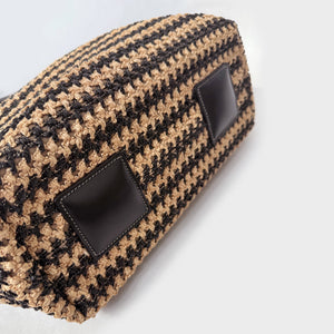 Bianca 45 tote raphia crochet black/natural