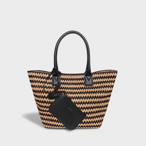 Bianca 45 tote raphia crochet black/natural