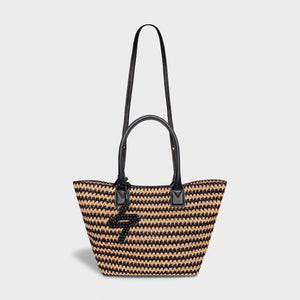 Bianca 45 tote raphia crochet black/natural