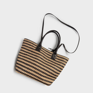 Bianca 45 tote raphia crochet black/natural