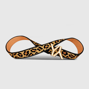 Buckle Belt Calf hair Leopard