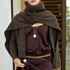Cardigan Sweater YY Logomania Brown