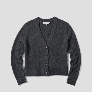 Cardigan Sweater YY Logomania Dark Grey