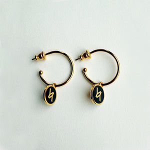 Confetti Mini Hoop Earrings Black