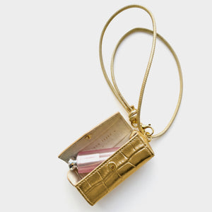 Lipstick Case Croc Gold