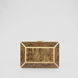 Gaia glitter gold resin minaudière