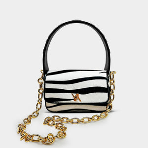 Lulu Calf Hair Hobo Zebra