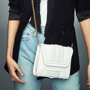 Mini Giovanna Braided Clutch White