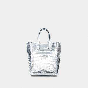 Mini Sarah Croc Silver
