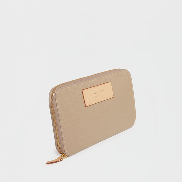 Travel document wallet taupe