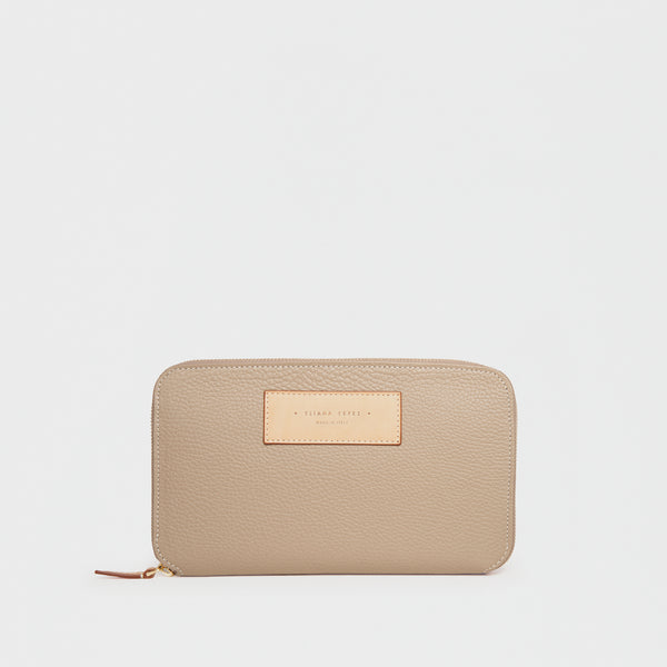 Travel document wallet taupe