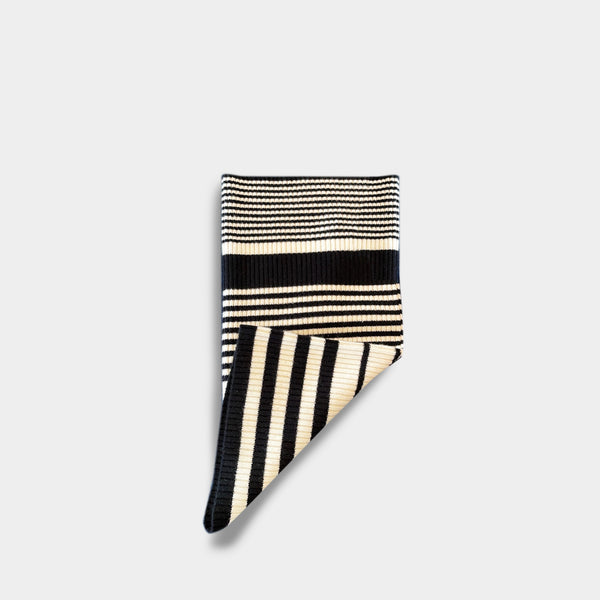 Neck Warmer Aspen Striped Cashmere Black/White