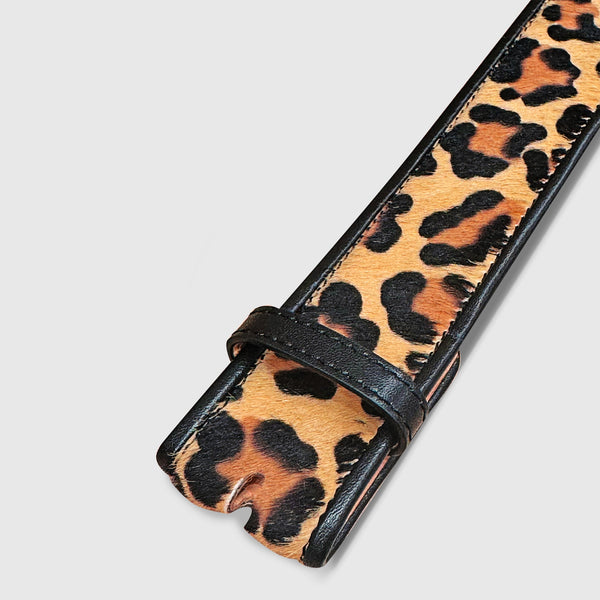 Belt calf hair leopard